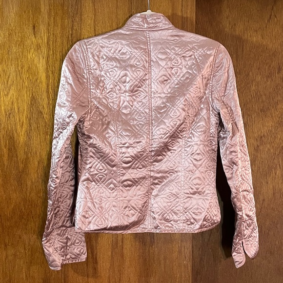 BANANA REPUBLIC Pink Silk Quilted Jacket Sz S - Picture 2 of 4